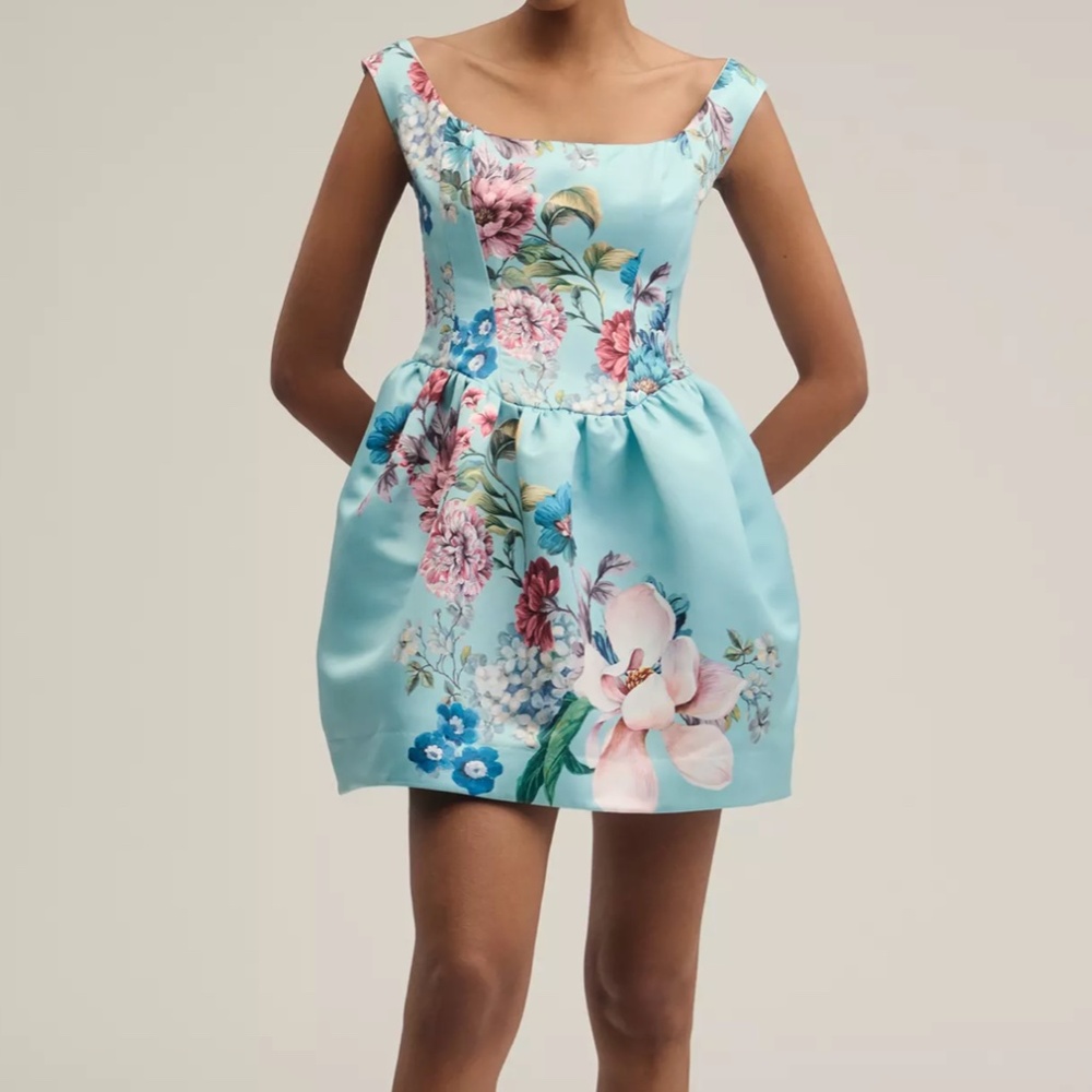 Maeve Sleeveless Fit & Flare Mini Dress - Blue Pattern (NWOT)